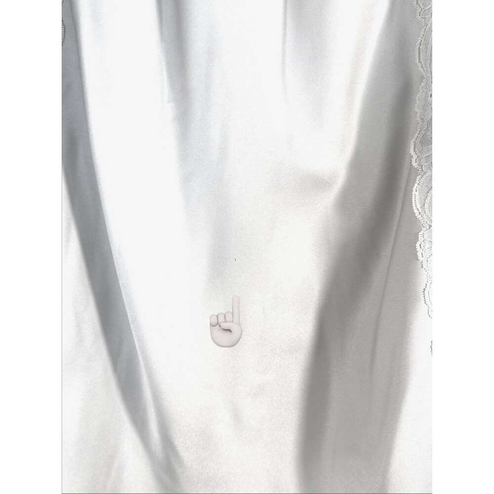 Vintage Westform Half Slip Skirt Medium Silver Gray Satin Wide Lace Sides USA - Picture 9 of 9